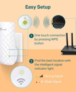 TP-Link WiFi Extender with Ethernet Port, Dual Band 5GHz/2.4GHz , Up to 44% more bandwidth than single band, Covers Up to 1200 Sq.ft and 30 Devices, signal booster amplifier supports OneMesh(RE220) 31 61m1VoMCI4L