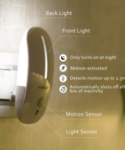 Sensky Motion Sensor Night Light Eye Friendly Front Low Light and Bright Back Light Design Night Lights for Bathroom Hallway (Warm White) 1 pack with PIR motion sensor 11 61m3IVwC90L