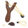 NISPOTDOR Hunting Catapult Toy Slingshot for Kids/Children/Adult, Solid Wooden Outdoor Sling Shot with Classic Construction Brown 22 61m3PVeHlKL