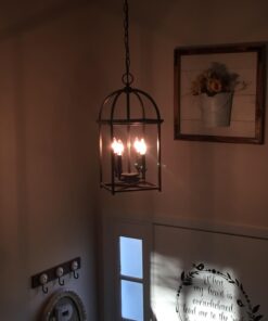 Progress Lighting Piedmont Collection Four-Light Cage Entry Light, Antique Bronze 13-3/8-Inch Width x 20-3/8-Inch Height 42 61m5Kwkg3IL