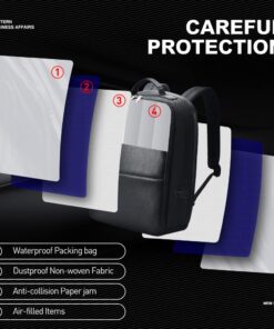 BOPAI Anti-Theft Business Backpack 15.6 Inch Laptop Water-Resistant with USB Port Charging Travel Backpack Anti-Glare Functional Rucksack Light-Weight Backpack for Men (15.6 inch, Black) 39 61m73c2evXL