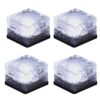 LED Ice Cube Lights,Solar Glass Brick Light,LED Landscape Light Buried Light Square Cube,Frosted Glass Light for Outdoor Path Road Yard Christmas 4 pcs(Cold White) Cold White 39 61m79TTQG0L