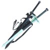 Armory Replicas™ - Titan Attack Kirito's Elucidator Foam Sword - Shingeki no Kyojin Fantasy Foam Sword for LARP - Ideal for LARP, Halloween Costumes, Cosplay PACK 2 with SHEATH GREY and AQUA SWORD SET WITH SHEATH 59 61m9Uqok9HL