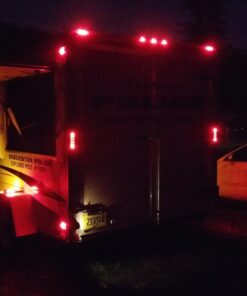 Partsam Red Clearance ID BAR Marker Light 3 Light 9 LED Trailer Sealed Stainless Steel, Sealed 3-Light Truck and Trailer Identification LED Light Bar Red Led Strip w/Black Base 28 61mBl2lulpL