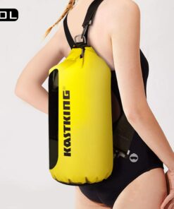 KastKing Dry Bags,100% Waterproof Storage Bags,Military Grade Construction for Swimming,Kayaking,Boating,Hiking,Camping,Fishing, Biking,Skiing A:clear Window Dry Bag-yellow-10l 22 61mBu 6DvDL