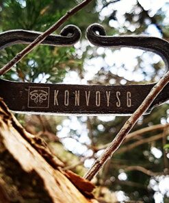KonvoySG Flint and a Steel Striker Made from Carbon Steel Traditional Hand Forged Fire Starter Comes with English Flint Stone and Emergency Tinder Jute Carry Bag 20 61mCCtay7L