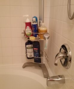 simplehuman Corner Shower Caddy, Stainless Steel and Anodized Aluminum 49 61mFGXaOFL