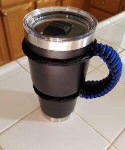 MOCE Handmade Paracord Handle for Yeti/Rtic/Ozark Trail Rambler 30 Oz Tumbler. Blue/black 1 Count (Pack of 1) 30 61mFkJ17eL