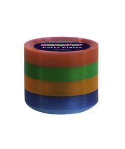 Party Essentials Hard Plastic 6-Inch Round Party/Dessert Plates, Assorted Neon, 80-Count 6" 13 61mIDkISVL