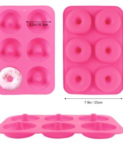 LoveS (2pcs) 6-Cavity Silicone Donut Baking Pan/Non-Stick Donut Mold, Dishwasher, Oven, Microwave, Freezer Safe 27 61mKUbDlcL