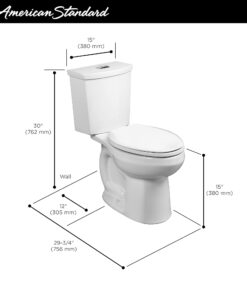 American Standard 2887218.020 H2Option Two-Piece Toilet, Elongated Front, Standard Height, Dual Flush, White, 0.92 - 1.28 gpf Tank + Bowl 11 61mLHOFPGSL