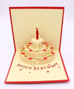 IShareCards® Handmade 3D Pop Up Birthday Cards Creative Greeting Cards Papercraft (90° Happy Birthday Cake) 90° Happy Birthday Cake 10 61mLSiKWp6L