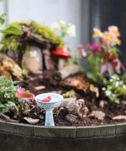 G & F Products MiniGardenn 10027 Fairy Garden Polyresin Miniature, Cardinal Birdbath Pick 32 61mMxEbuETL