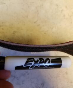 Weight Lifting Belt (5mm Thick) - Leather Weight Lifting Belt for Women & Men - Functional Workout Belt - Gym Belt for Weightlifting, Powerlifting, Squat & Deadlift - Adjustable Weightlifting Belt Black/Red Medium 42 61mO4Gd0vuL 1