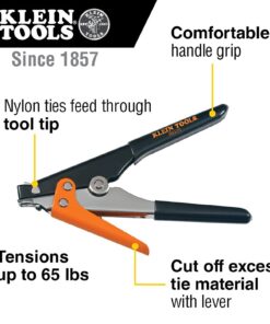 Klein Tools 86570 Tie Tensioning Tool, for Ties Rated at 120 to 250-Pound, Supplies up to 65-Pound of Tension, Handle Grips for Comfort 14 61mObklx8IS