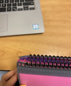 Smead Project Organizer, 24 Pockets, Grey with Assorted Bright Tabs, Tear Resistant Poly Material, 1/3-Cut Tabs, Letter Size (89206) 24 Pocket Yellow, Pink, Lime, Blue, Purple 32 61mSh4fa8PL