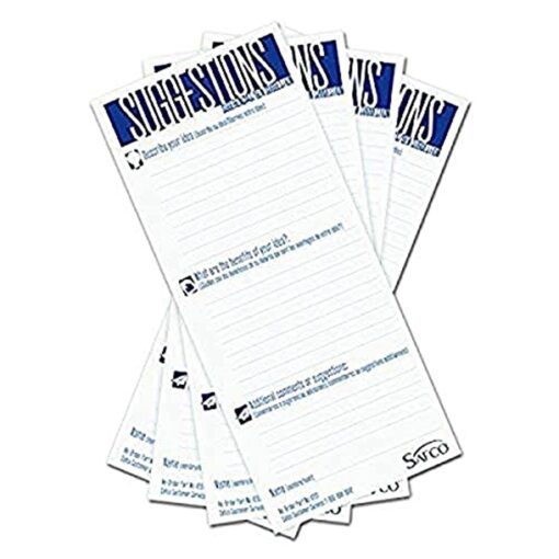 Safco Products 4231 Refill Suggestion Box Cards for Suggestion Boxes (sold separately), White, Single Pack of 25 sheets