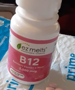 EZ Melts Dissolvable B12 Vitamin 2,500 mcg, Methylcobalamin, Sugar-Free, 3-Month Supply. 37 61mWn3CgcL