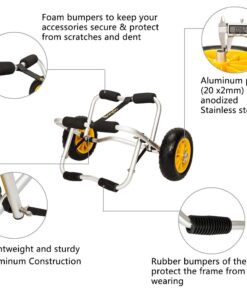 Bonnlo Kayak Cart Canoe Dolly Fishing Kayak Accessories Carrier Foldable Paddle Board Trolley Boat Trailer Transport with NO-Flat Airless Tires Wheels and 2 Ratchet Straps Kickstands- "U"shape 28 61mY8j smqL