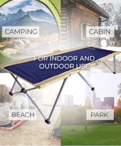 BYER OF MAINE Easy Cot - Extra Large Folding Cot - Heavy Duty Cot for Indoor and Outdoor Use - Cot Bed for Adults - 78”L X 31”W X 18”H - 330 lb Capacity 1 18 61mdAQ72DjL