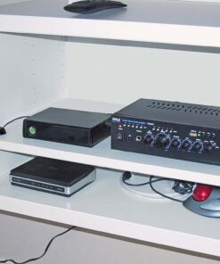 Pyle Home Home Audio Power Amplifier System with Bluetooth - 2X120W Mini Dual Channel Mixer Sound Stereo Receiver Box w/ RCA, AUX, Mic Input - For Amplified Speakers, PA, Theater, Studio Use -PTA4 28 61mdBJ28wWL