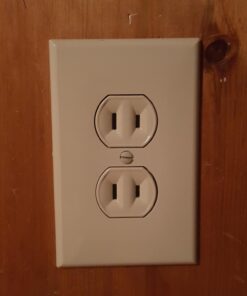 Rivers Edge Products Duplex Outlet Cover Plate, Single-Gang Receptacle Cover, Poly-Resin Wall Outlet Cover, Hand-Painted Decorative Electrical Wall Plate, Screws Included, Bear Receptacle Single - Bear 12 61mdGj9RbTL