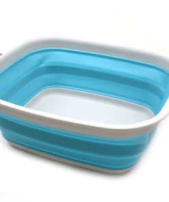 SAMMART 9.45L (2.5 Gallon) Collapsible Tub - Foldable Dish Tub - Portable Washing Basin - Space Saving Plastic Washtub (Bright Blue, M) Bright Blue Medium 13 61meC40bbXL
