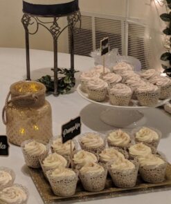 Silver Spoons and More lace Rim 14" x 7.5" Heavyweight Plastic Set of 2 Serving Trays, gold 28 61mei4xCmL