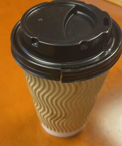 SPRINGPACK Disposable Paper Coffee Cups with Lids, 100 pack 12 oz Ripple Wall Insulated To Go Coffee Cups for Hot/Cold Beverage, Recyclable Takeaway Drinking Cups for Home Office Cafe Party 35 61mf95Ju7bL