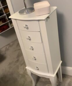 Powell Furniture Jewelry Armoire, White, 13"x 9.375"x 35.5" 41 61mg8udsU0L