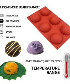 BAKER DEPOT Silicone mould for Hot Chocolate Bomb Dome Mousse desert Cake Decorating Tool Baking DIY Mould Set of 3 32 61mkwCwGV1L