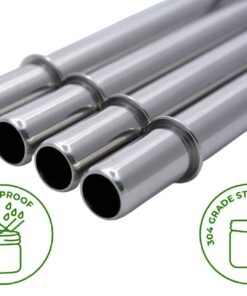 Short Safer Rounded End Stainless Steel Smoothie Straws, Reusable Straight Metal Straws for Half Pint Mason Jars, Coffee Mugs, Small Glasses, Cocktail Straws, 4 Portable Short Stainless Steel Straws 27 61mmtl29BL