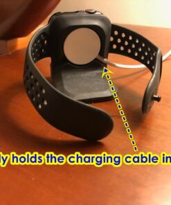 Spigen S350 Designed for Apple Watch Charger Stand Apple Watch Ultra 2/Apple Watch Ultra, Series 9/8/SE2/7/6/SE/5/4/3/2/1 49/45/44/42/41/40/38mm Durable TPU with Non-Slip Stable Base - Black 56 61mpW6zfwQL