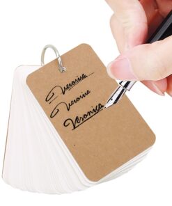 Koogel Index Cards,300 Pieces 2.2 x 3.5 Inches Flash Cards White Study Cards Note Cards Kraft Paper Cards Study Supplies with Binder Ring (50 Sheets per Set) 300 -white 22 61msuhhAvQL