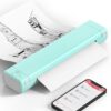 Phomemo M08F Portable Printer, 8.5'' x 11'' US Letter Mobile Compact Printer, Bluetooth Thermal Printer for Study, DIY Creation, Travel, List, Home, Gift, School, Office, Cyan Green & White