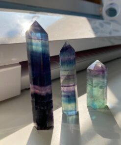 CrystalTears Fluorite Healing Crystal Wands Set Faceted Prism Gemstone Point Wand Carved Reiki Healing Stone with Box Gift for Christmas Fluorite-3pcs 25 61mu96MJzCL