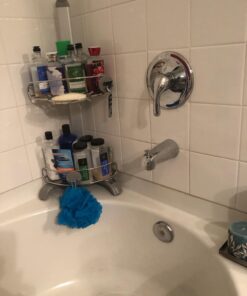 simplehuman Corner Shower Caddy, Stainless Steel and Anodized Aluminum 43 61mvETW4z2L