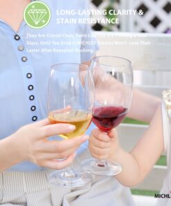MICHLEY Unbreakable Wine Glasses, 100% Tritan Plastic Shatterproof Large Wine Glasses 20 oz, Set of 2 23 61mxVh20feL