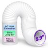 Portable Air Conditioner Hose - AC Hose with 5.9" Diameter, Anti-Clockwise Thread, Length up to 80" - Exhaust Hose for Portable Air Conditioner Vent Compatible with Delonghi & LG Air Conditioner Parts Anti-Clockwise 5.9 inch 54 61myE0jwZML