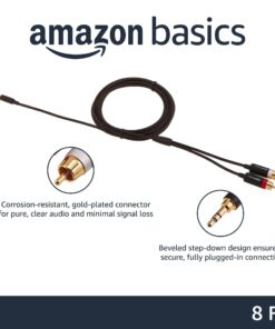 Alternative view of Amazon Basics 3.5mm to 2-Male RCA Adapter Audio Stereo Cable For Speaker, 8 Feet 1-Pack