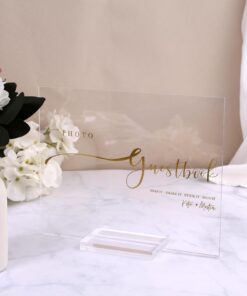 Alternative view of UNIQOOO 10 Pack Clear Acrylic Sign Acrylic Wedding Table Numbers, 8 x 10 inch, DIY Acrylic Sheet for Wedding Table Number Holder, Table Display Stand Signs for Party Events, Office 8x10"，10 set