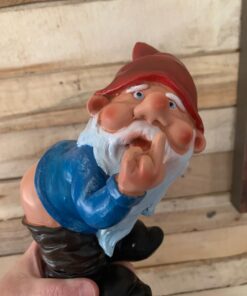 Funny Guy Mugs Middle Finger Gnome Statue - Mooning Gnome - Indoor or Outdoor Garden Gnome Sculpture for Patio, Yard or Lawn - Funny Gnomes Inappropriate Gifts - Naughty Gnomes 24 61n2cev1FXL