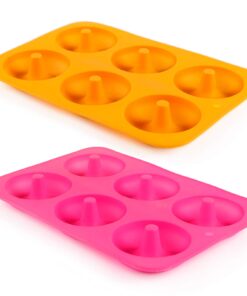 LoveS (2pcs) 6-Cavity Silicone Donut Baking Pan/Non-Stick Donut Mold, Dishwasher, Oven, Microwave, Freezer Safe 29 61n3brFk4GL