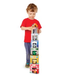 Alternative view of Melissa & Doug Nesting and Sorting Blocks - 6 Buildings, 6 Wooden Vehicles - Numbers Learning, Car Garage, Sorting And Stacking Toys For Toddlers Ages 2+ Set