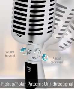Alternative view of Pyle Classic Retro Dynamic Vocal Microphone - Old Vintage Style Unidirectional Cardioid Mic with XLR Cable - Universal Stand Compatible - Live Performance In Studio Recording - PDMICR42SL (Silver) Silver