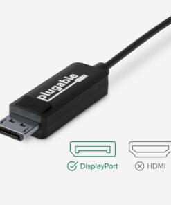 Plugable USB C to DisplayPort Cable 6 feet (1.8m), Up to 4K at 60Hz, USB C DisplayPort Cable - Compatible with Thunderbolt and USB-C - Driverless 25 61n6BoV3mrL