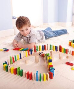 HABA Wooden Domino Race - 263 Piece Set with Bridge, Bell & Staircase (Made in Germany) 4 61n6RoBxTEL