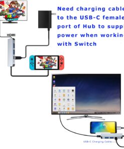 QCEs USB C Hub, USB C to HDMI Multiport Adapter 4K Video USB 3.0 Port, PD Charging for Portable Dock Compatible with MacBook iPhone 15 Pro, Samsung Dex, Nintendo Switch 12 61n98NpZYL