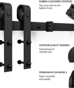 SMARTSTANDARD 6.6 Feet Heavy Duty Sturdy Sliding Barn Door Hardware Kit -Smoothly and Quietly -Easy to Install -Includes Step-by-Step Installation Instruction Fit 40" Wide Door Panel (J Shape Hanger) 28 61n9A49jxpL