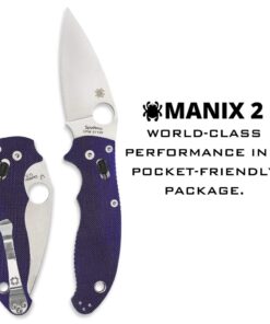 Alternative view of Spyderco Manix 2 Signature Knife with 3.37" CPM S110V Steel Blade and Durable Dark Blue G-10 Handle - PlainEdge - C101GPDBL2
